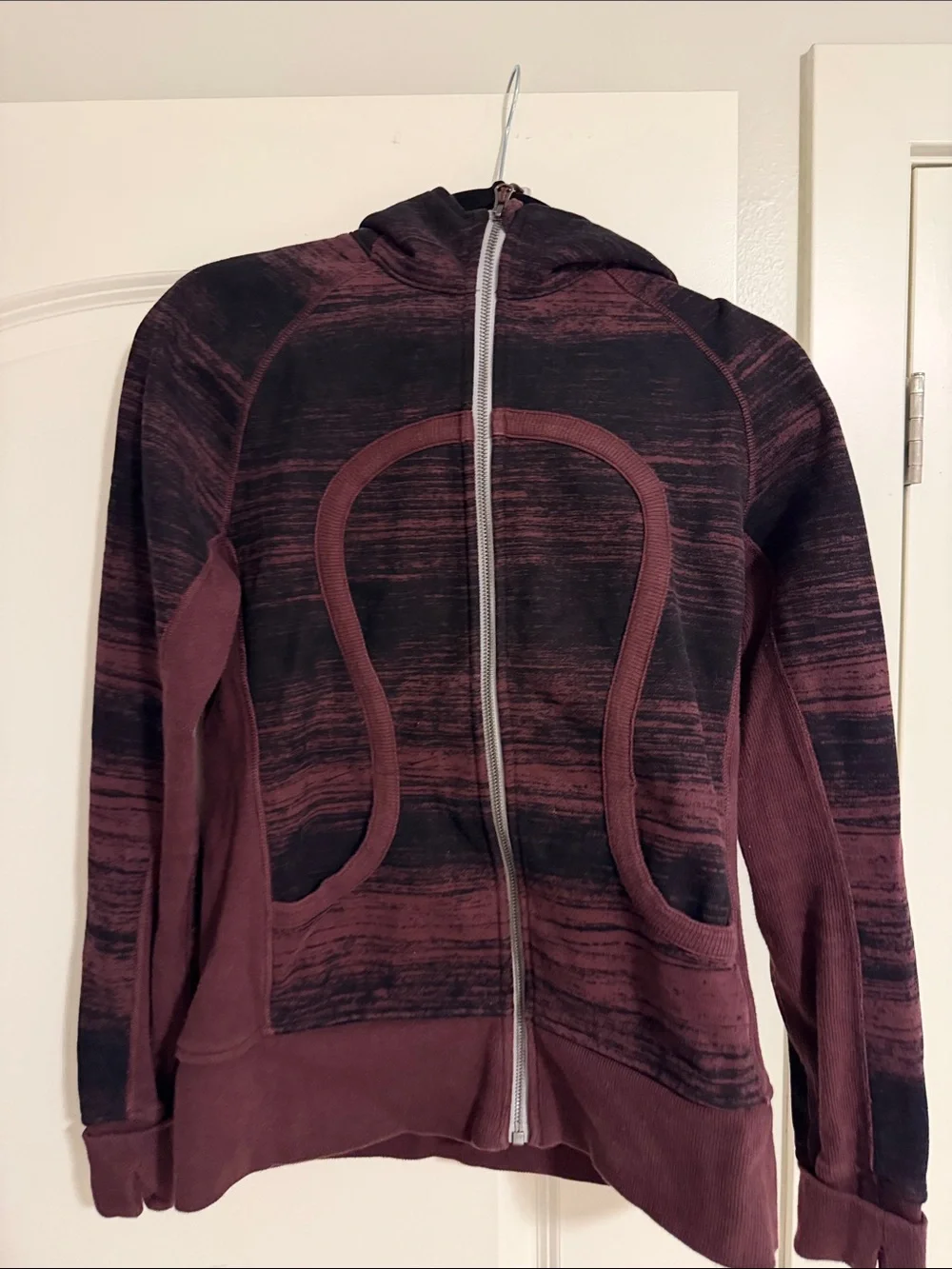 lululemon athletica Maroon and Black Heathered Full-Zip Hoodie